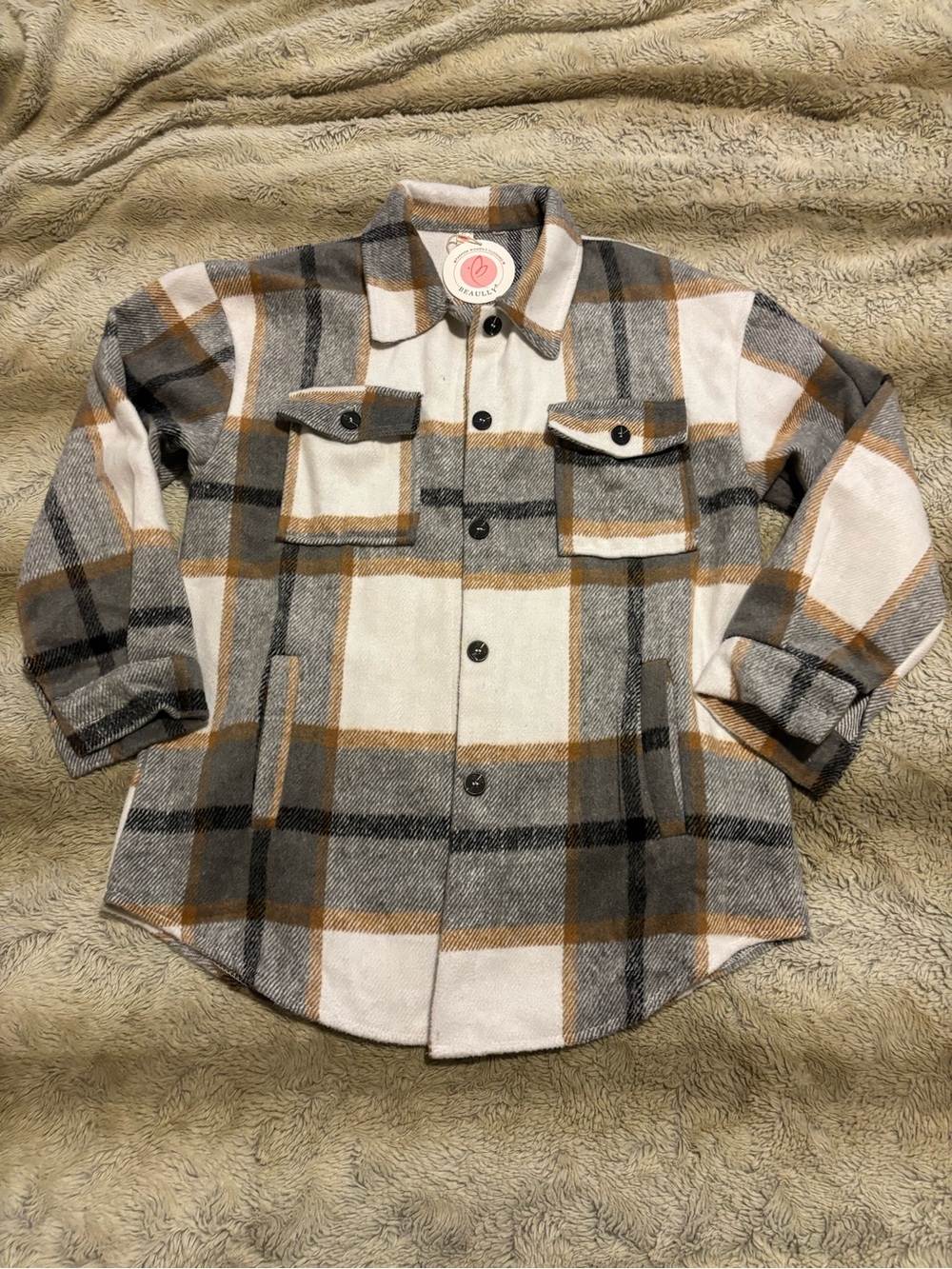 Small plaid shirt jacket